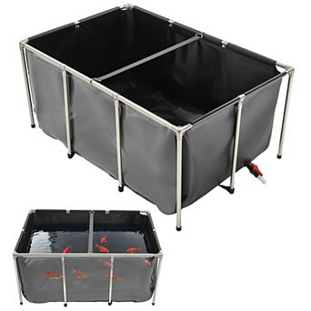 VEVOR Canvas Fish Pond, 270 Gal Above Ground Fish Pond, PVC Rectangular Goldfish Tank(Black)