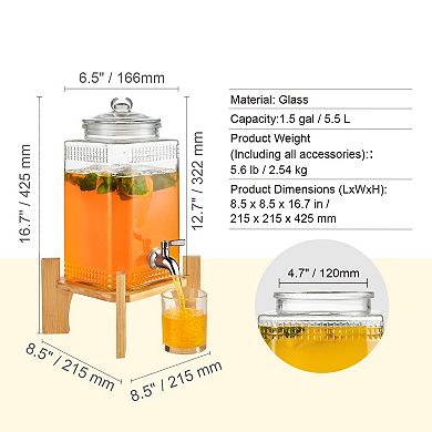 VEVOR Beverage Dispenser, 1.5 Gallon Drink Dispensers for Parties, 2PC