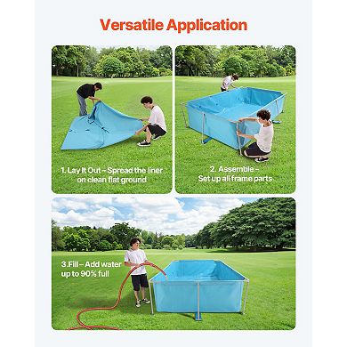 VEVOR Frame Above Ground Swimming Pool, 118 x 78 x 30 in Rectangular Steel Metal Frame