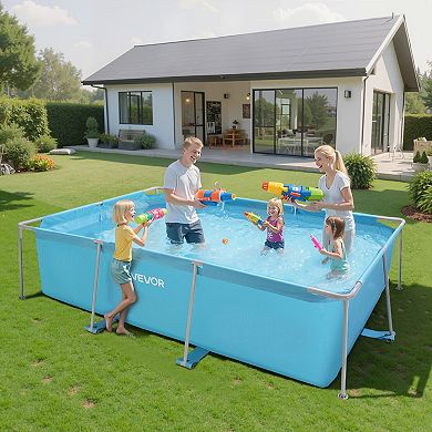 VEVOR Frame Above Ground Swimming Pool, 118 x 78 x 30 in Rectangular Steel Metal Frame