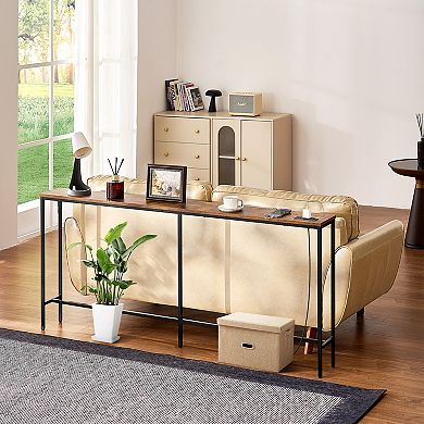 VEVOR Narrow Console Table, 70.9" Behind Couch Table with Power Outlets, 1-Tier Long Entryway Table
