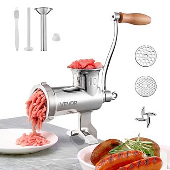 VEVOR Manual Meat Grinder, 304 Stainless Steel Hand Meat Grinder with Steel Table Clamp