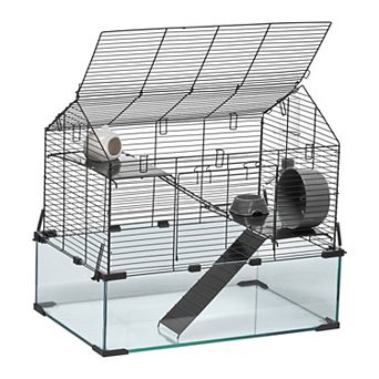 VEVOR Hamster Cage, Transparent Small Animal Habitat with Water Bottle, 22.8 x 15 x 21.3 in