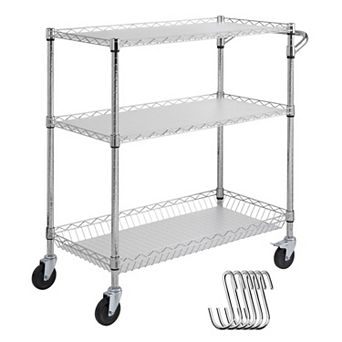 VEVOR Kitchen Utility Cart, 3 tier , Wire Rolling Cart with 661LBS Capacity