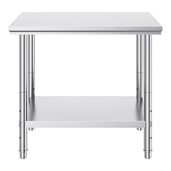VEVOR Stainless Steel Prep Table, 900x600x800 mm, 700 lbs Load Capacity, with 3 Adjustable Height
