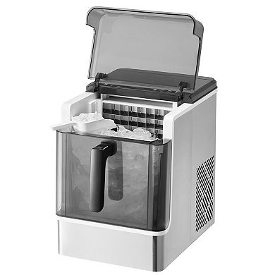 VEVOR Countertop Ice Maker, 32 Cubes Ready in 15 Mins, 46lbs in 24Hrs, with 2 Sizes Ice Cube