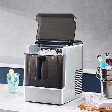 VEVOR Countertop Ice Maker, 32 Cubes Ready in 15 Mins, 46lbs in 24Hrs, with 2 Sizes Ice Cube