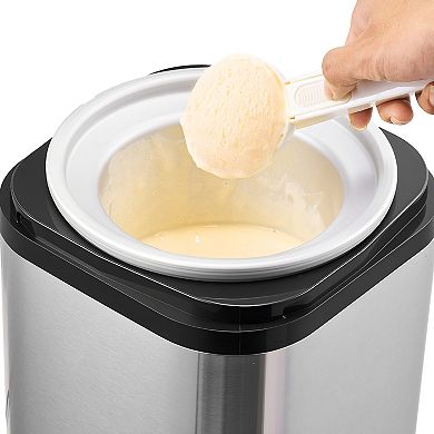 VEVOR Ice Cream Maker, 2.11 Qt. Large Capacity, Operation & Cleaning, Stainless Steel Shell, Silver