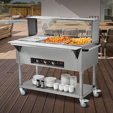 VEVOR 3-Pan Commercial Food Warmer, 3 x 20.6QT Electric Steam Table