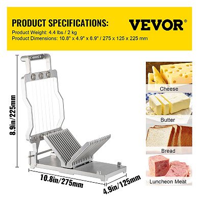 VEVOR Cheese Cutter With Wire 1 cm & 2 cm Cheeser Butter Blade Replaceable Cheese Slicer Wire