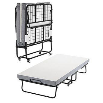 VEVOR Rollaway Bed, 38 in x 75 in Folding Bed with 4 in Mattress, Twin Size Foldable Bed