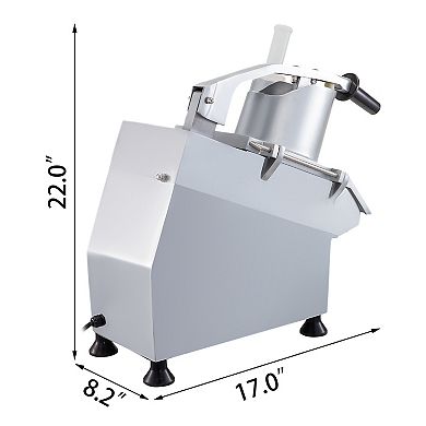 VEVOR 110V Commercial Food Processor 2 Feeding Holes, 550W Electric Vegetable Slicer, Stainless