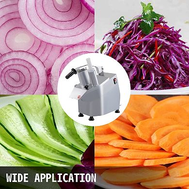 VEVOR 110V Commercial Food Processor 2 Feeding Holes, 550W Electric Vegetable Slicer, Stainless