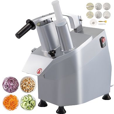VEVOR 110V Commercial Food Processor 2 Feeding Holes, 550W Electric Vegetable Slicer, Stainless