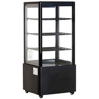 VEVOR Refrigerated Display Case, 3 Cu.Ft./85L Countertop Pastry Display , 3 tier with LED Lighting