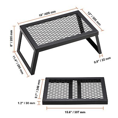 VEVOR Folding Campfire Grill, 18" Portable Fire Pit Grill Grate with Legs for Outdoor Cooking