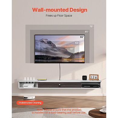VEVOR Floating TV Stand, 70 in Wall Mount Entertainment Center with Cable Hole