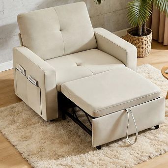 Opoiar 3-in-1 Convertible Sleeper Chair with Pull-Out Bed