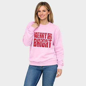 Merry and Bright Block Distressed - Women's Graphic Sweatshirt
