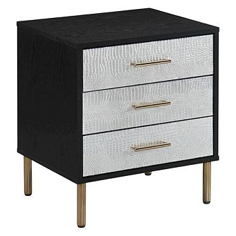 Modern Nightstand with Metallic Finishes and Sleek Design