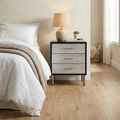 Modern Nightstand with Metallic Finishes and Sleek Design