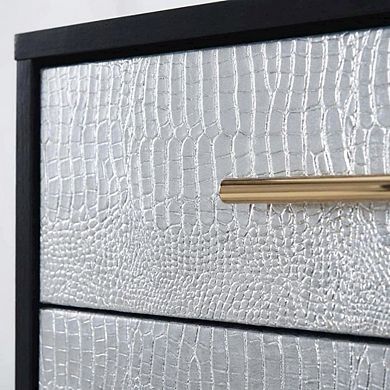 Modern Nightstand with Metallic Finishes and Sleek Design