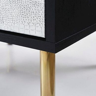 Modern Nightstand with Metallic Finishes and Sleek Design