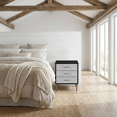 Modern Nightstand with Metallic Finishes and Sleek Design