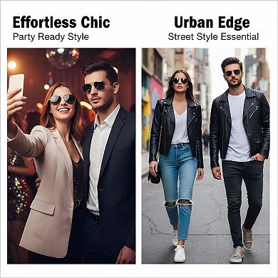 Small Square Hexagonal Sunglasses with Glass Lenses, Unisex