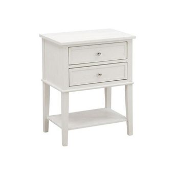 Nightstand, 2 Wood Drawers, Sturdy Construction for Bedroom Storage