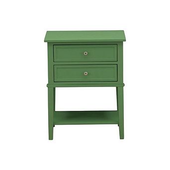 Nightstand, 2 Wood Drawers, Sturdy Construction for Bedroom Storage