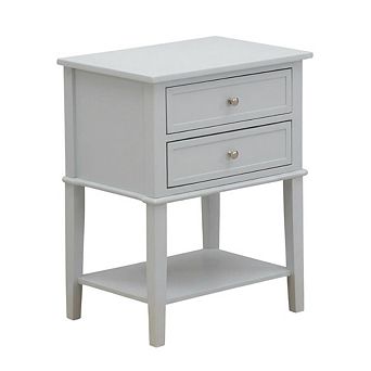 Nightstand, 2 Wood Drawers, Sturdy Construction for Bedroom Storage