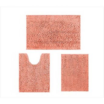 Striped Bathroom Rug Set Ultra Soft Non Slip and Absorbent