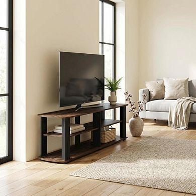 FurniFact Entertainment center with composite wood finish for TV storage