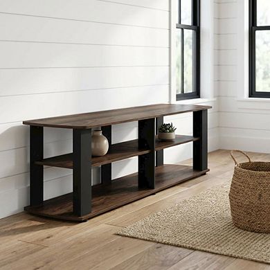 FurniFact Entertainment center with composite wood finish for TV storage