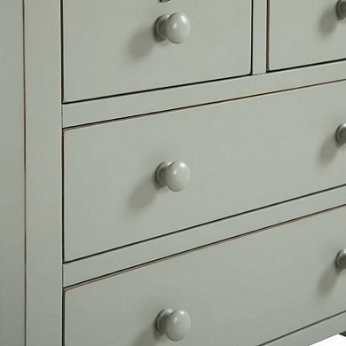 Antique Gray Nightstand with 4 Storage Drawers and Casual Style