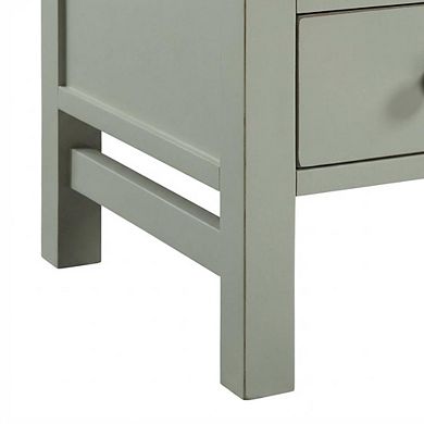 Antique Gray Nightstand with 4 Storage Drawers and Casual Style