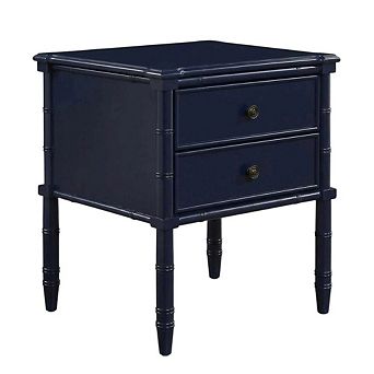 Midnight Blue Nightstand with 2 Drawers and Modern Design