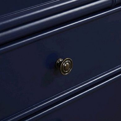 Midnight Blue Nightstand with 2 Drawers and Modern Design