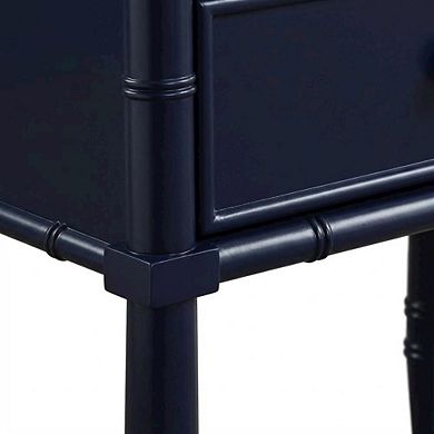 Midnight Blue Nightstand with 2 Drawers and Modern Design