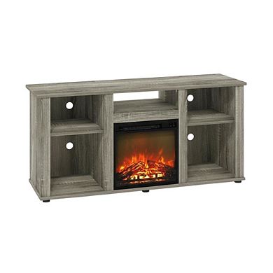FurniFact Fireplace TV Stand with Open Storage for TVs up to 55 inches