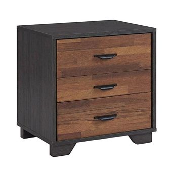 Bedroom Nightstand with Espresso Finish and Modern Design