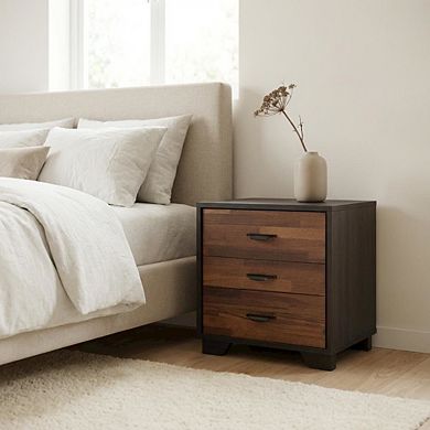 Bedroom Nightstand with Espresso Finish and Modern Design