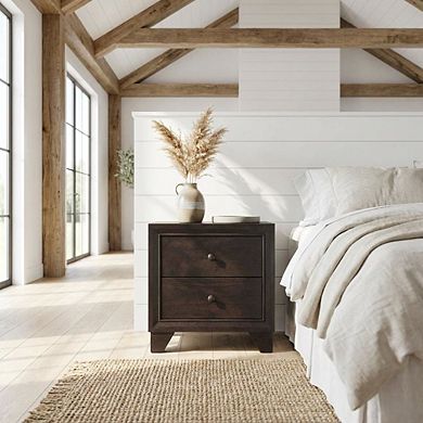 Transitional Nightstand with Sleek Finish and Functional Design