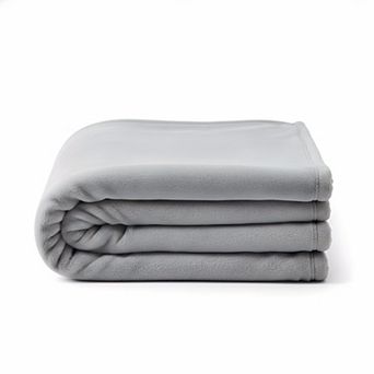 Twin Fleece Blanket 300GSM Plush & Lightweight for Bed Couch Travel 60x80 Grey
