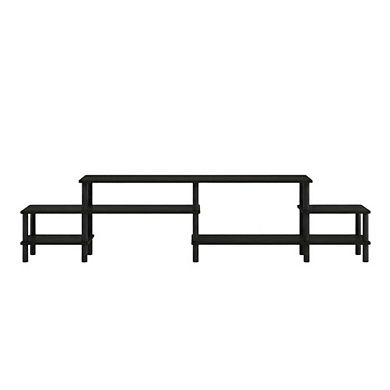 FurniFact Wooden TV stand for 80 inch TVs with modern design and sturdy build