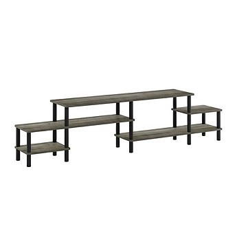 FurniFact Wooden TV stand for 80 inch TVs with modern design and sturdy build