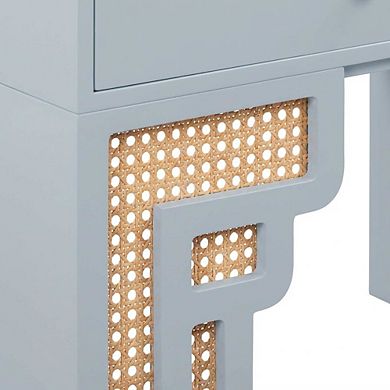 Rattan Nightstand with Soft Close Drawer and Mdf Legs