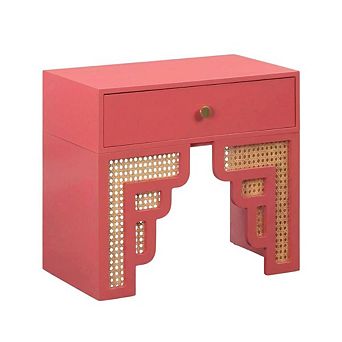 Rattan Nightstand with Soft Close Drawer and Mdf Legs