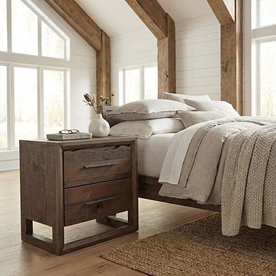 Nightstand in Warm Lifestyle Finish with Sturdy Construction